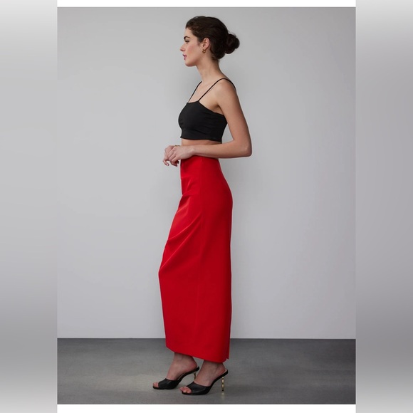 Red Twill Skirt - Picture 2 of 3